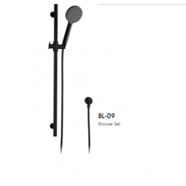 BL09 Matte Black Shower on Rail
